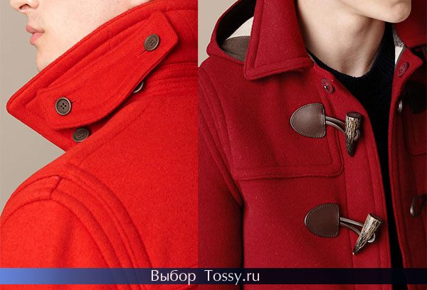 Красное мужское драповое пальто