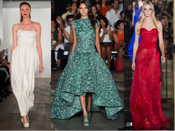 Длинные вечерние платья 2015Zac Posen, Christian Siriano, Versace