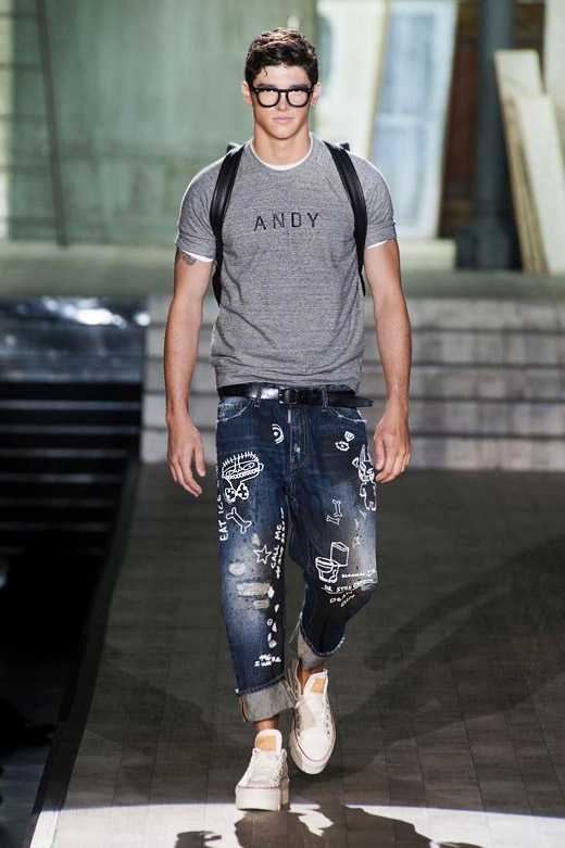 мужская джинсовая одежда Dsquared2 2015