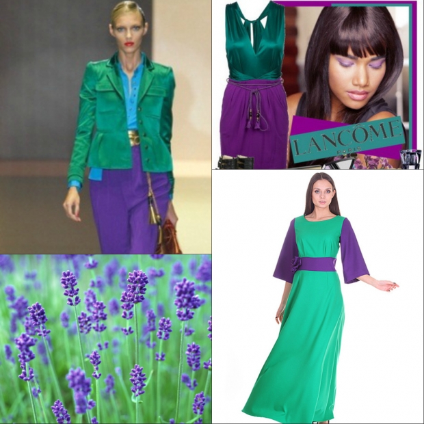 Зеленый с фиолетовым в одежде