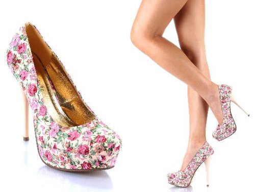 Модные туфли 2014 в цветочек