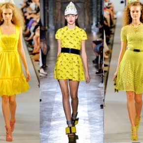 Модный тренд: платья желтого цвета 